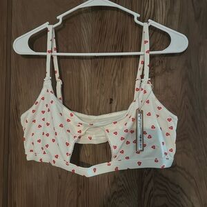 skims ruby heart print fits everybody scoop bralette